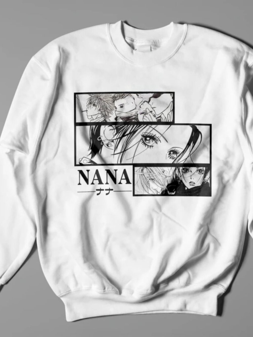 Gildan White NANA Anime Manga Graphic Sweatshirt